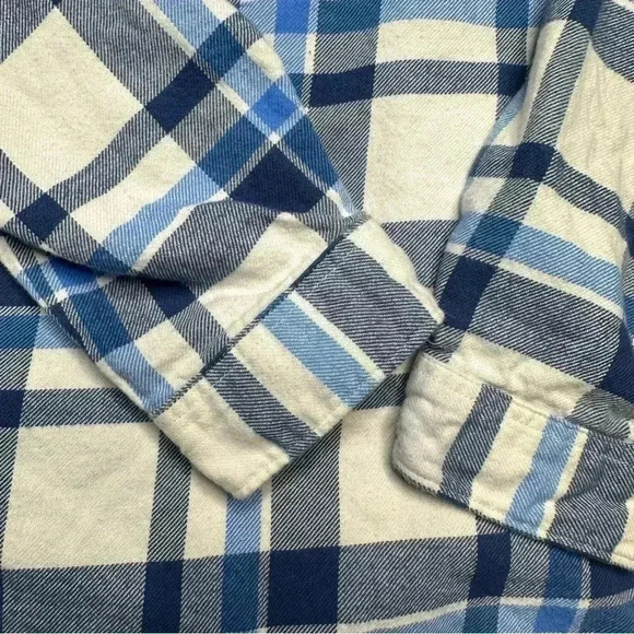 Zara Shirt Flannel Button-up Blue & White Size 4-5 Years - Picture 14 of 16